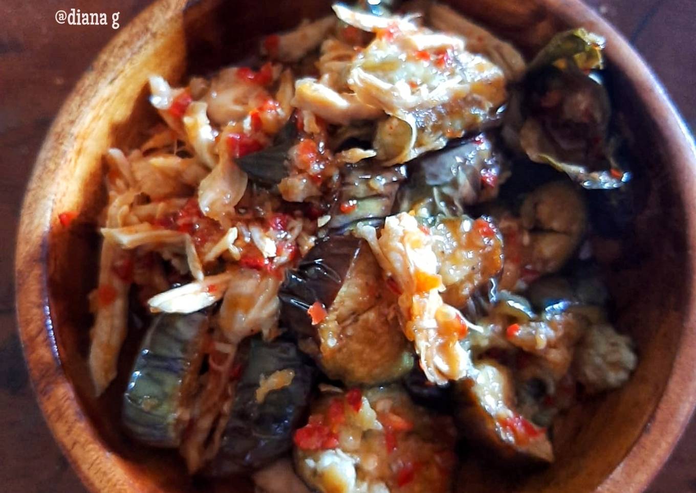 Terong balado ayam suwir