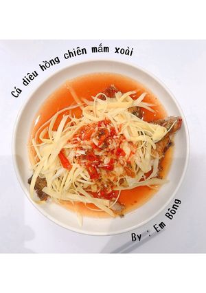 Hình của món Cá diêu hồng chiên mắm xoài.