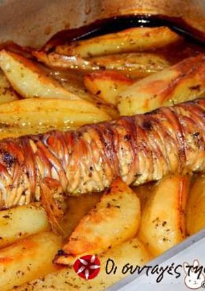 A picture of Easy gardoubakia in the oven.
