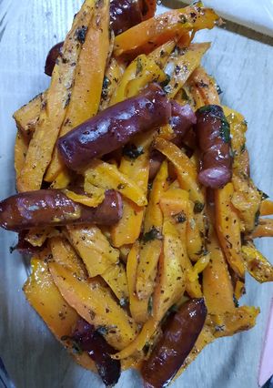 Tepsiben sült édesburgonya recept fotója