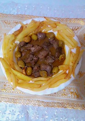 صورة لوصفة كبد الدجاج مع البطاطا