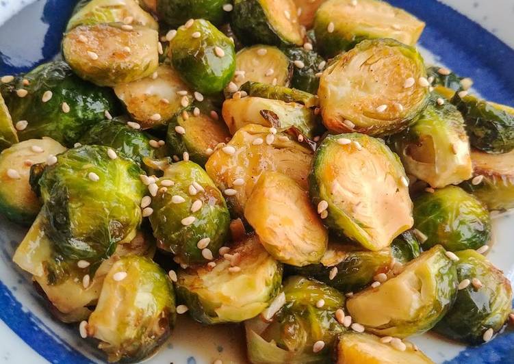 Simple Way to Prepare Super Quick Homemade Korean BBQ Flavored Brussels Sprouts