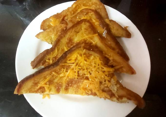 My Eggy Bread with a little Grated Cheese, Quick and Easy too 😘