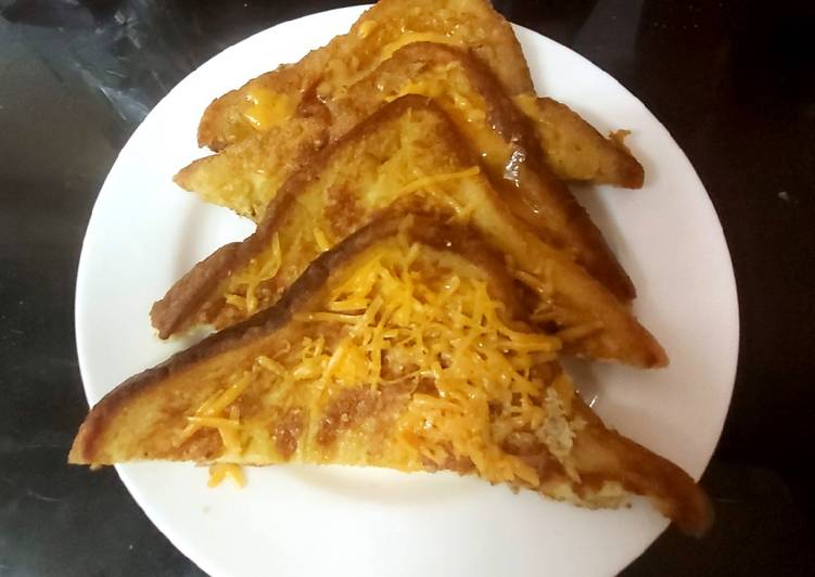 Simple Way to Prepare Any-night-of-the-week My Eggy Bread with a little Grated Cheese, Quick and Easy too 😘