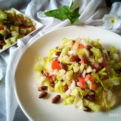 A picture of Red kidney bean, cucumber salad..
