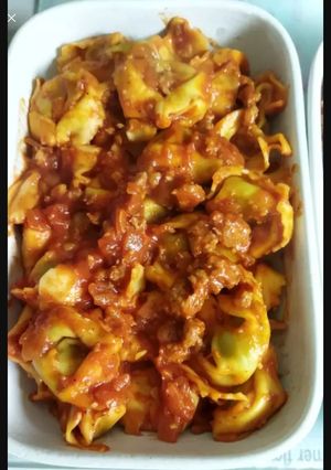 Une photo de Gratin de tortellini ricotta épinards façon '' italienne ''