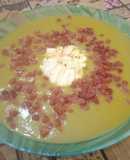 Crema de judías verdes, huevo poché y jamón