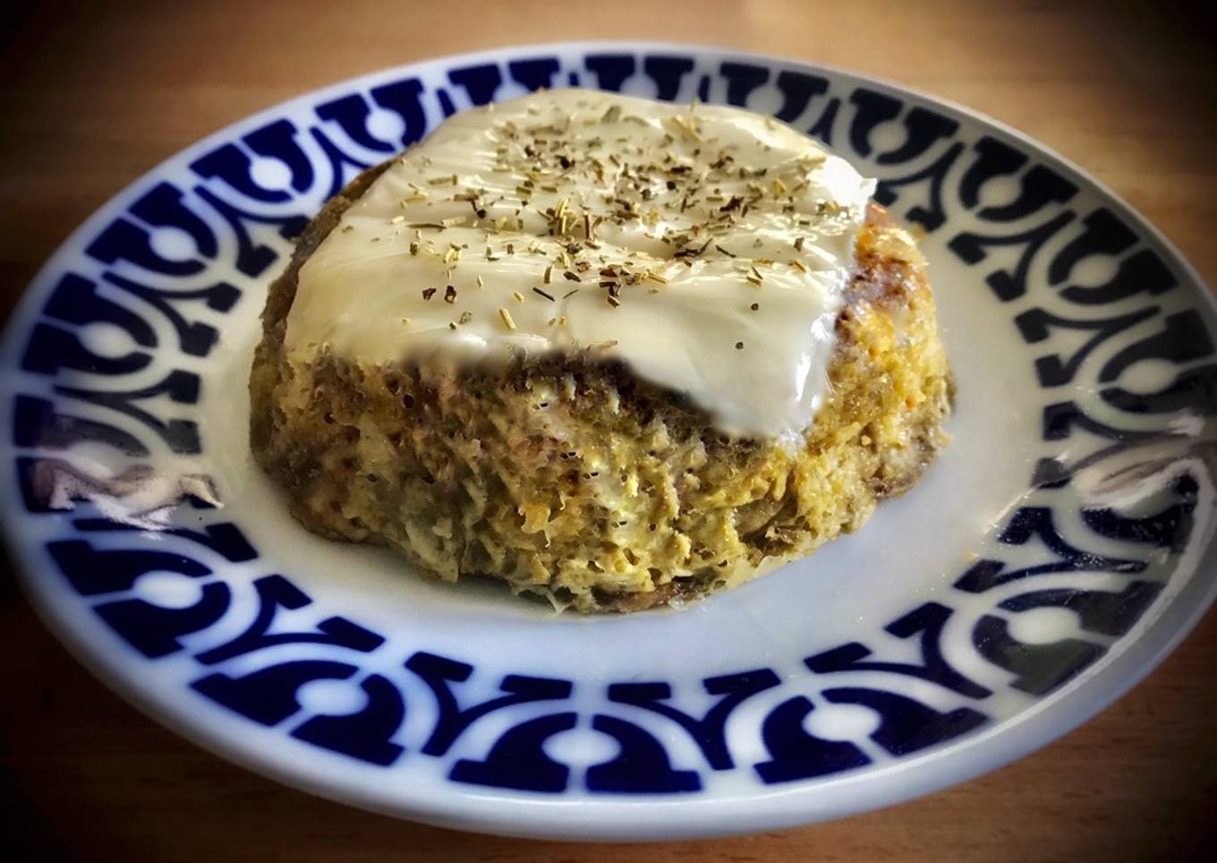 Tortilla de berenjena con queso —al microondas—