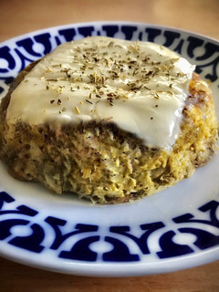 Una foto de Tortilla de berenjena con queso (al microondas)