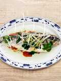 Steamed white fish with ginger, spring onion and soy sauce