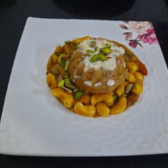 A picture of Kaju badam halwa cake.