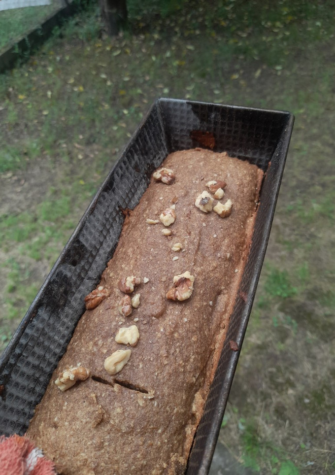 Una foto de Budín integral de banana vegano