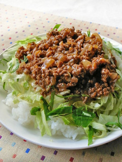 A picture of 5-Minute Hamburger Rice Bowl! Ground Beef and Onion Stir-Fry.