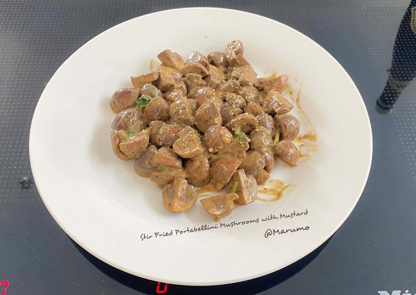 Stir Fried Portabellini Mushrooms with Mastard
