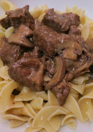 A picture of Tyler Florence's Beef Stroganoff.