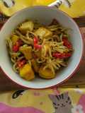 Tumis toge tahu goreng