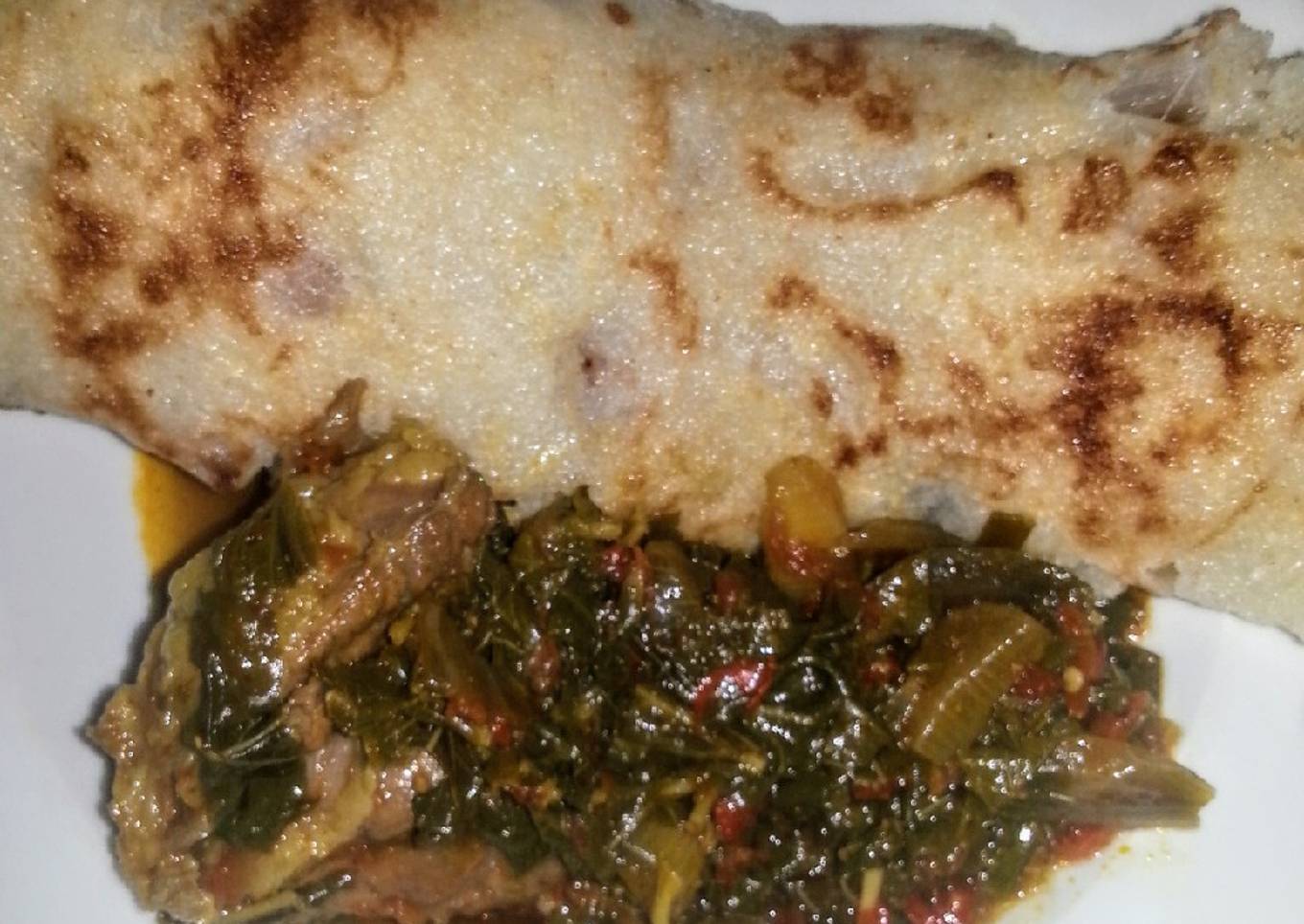 Semolina pancake with vegetable soup 🍛🌺