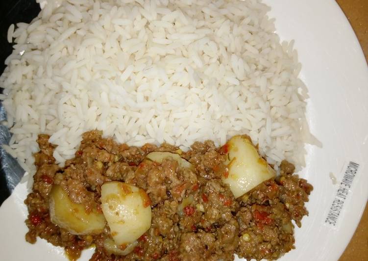 Recipe of Favorite Cardamon rice with potato sauce