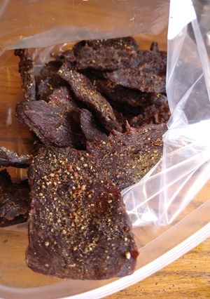 A picture of Spicy sugar free jerky.