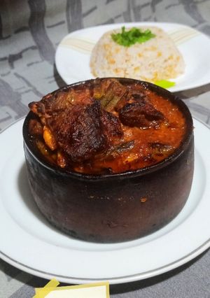 صورة لوصفة طاجن باميه باللحم الضأن 😋😋