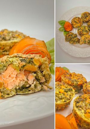 Une photo de Muffins saumonés aux légumes