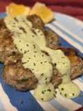 Chicken kafta with garlic yogurt sauce