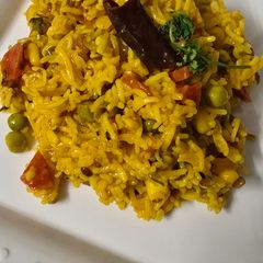 A picture of Kulith Sambhar biryani.