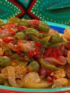 Una foto de Bacalao con papas