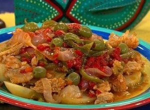 Una foto de Bacalao con papas