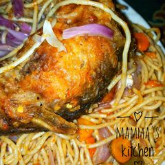 A picture of Fried spaghetti.