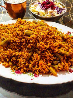 عکسی از دستور لوبیا پلو با گوشت چرخ کرده