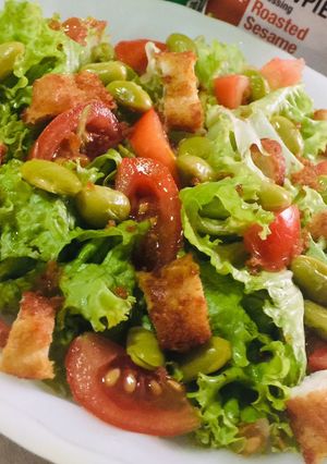A picture of Edamame Salad with Chicken and Roasted Sesame.