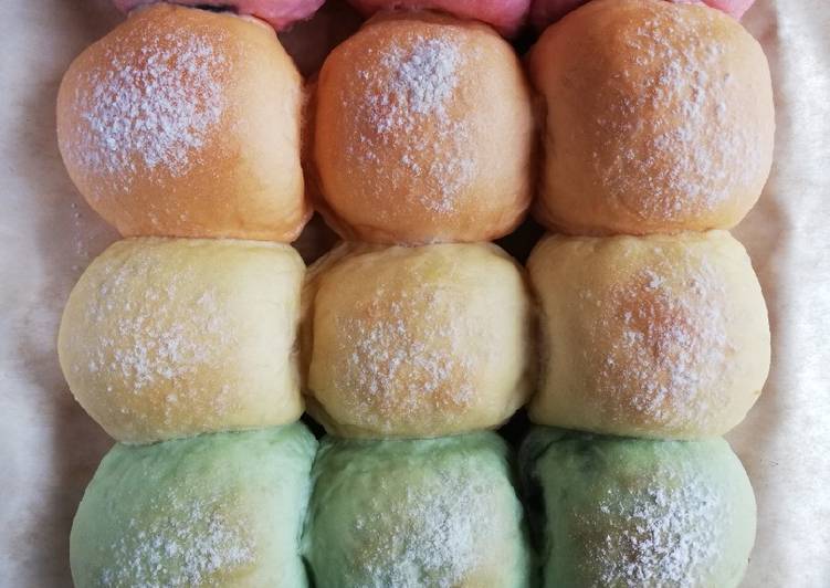 Resep 48. Rainbow Japanese Milk Bread Anti Gagal