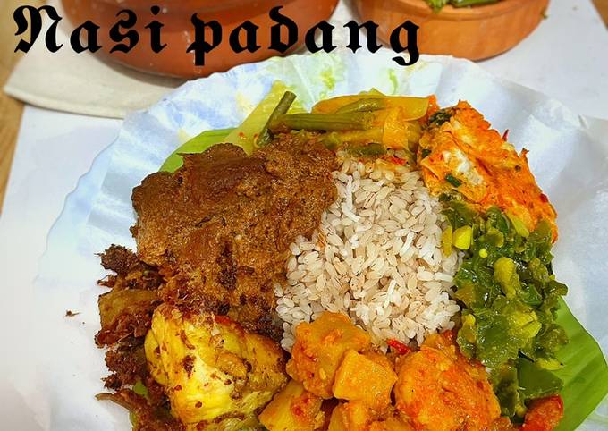 Nasi Padang Komplit Ala Warung Padang