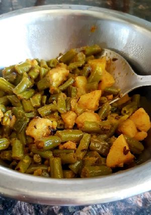 A picture of French beans sabzi.