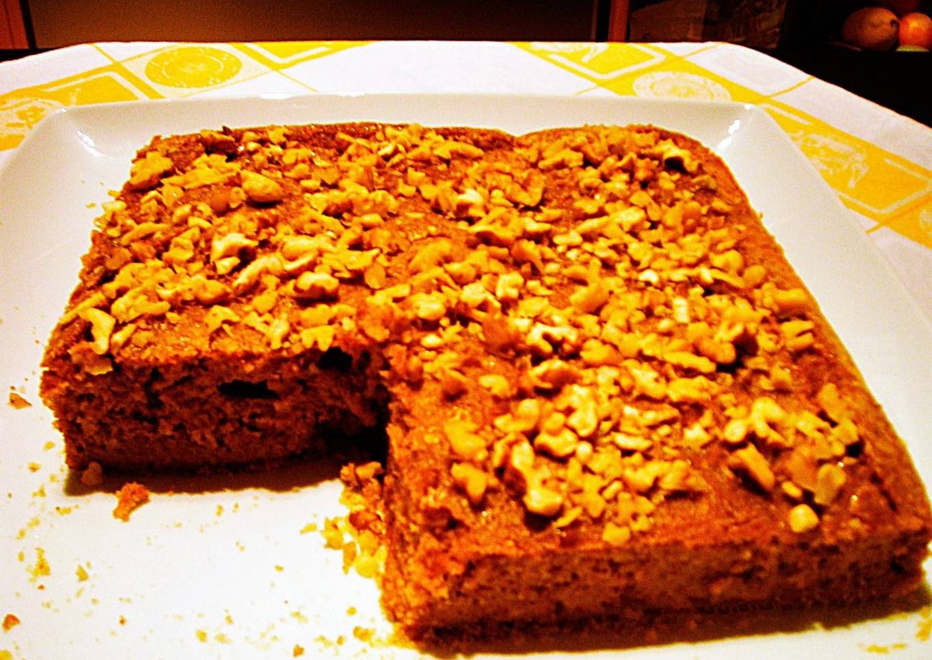 Bizcocho de calabaza con glaseado de miel-nueces