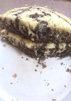 A picture of Marble pound cake.