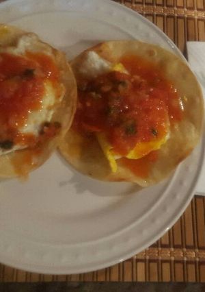 A picture of Huevos Rancheros for Breakfast.