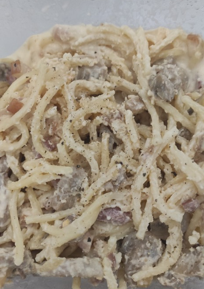 Una foto de Pasta a la carbonara