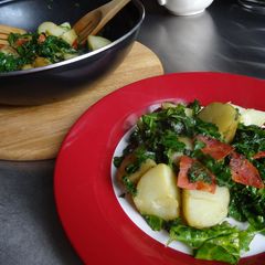 A picture of Kale, New Potato & Chorizo Salad.