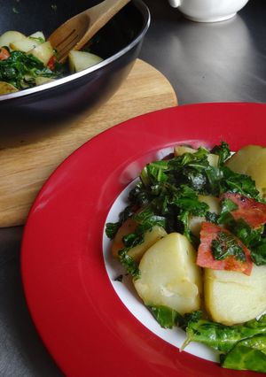 A picture of Kale, New Potato & Chorizo Salad.