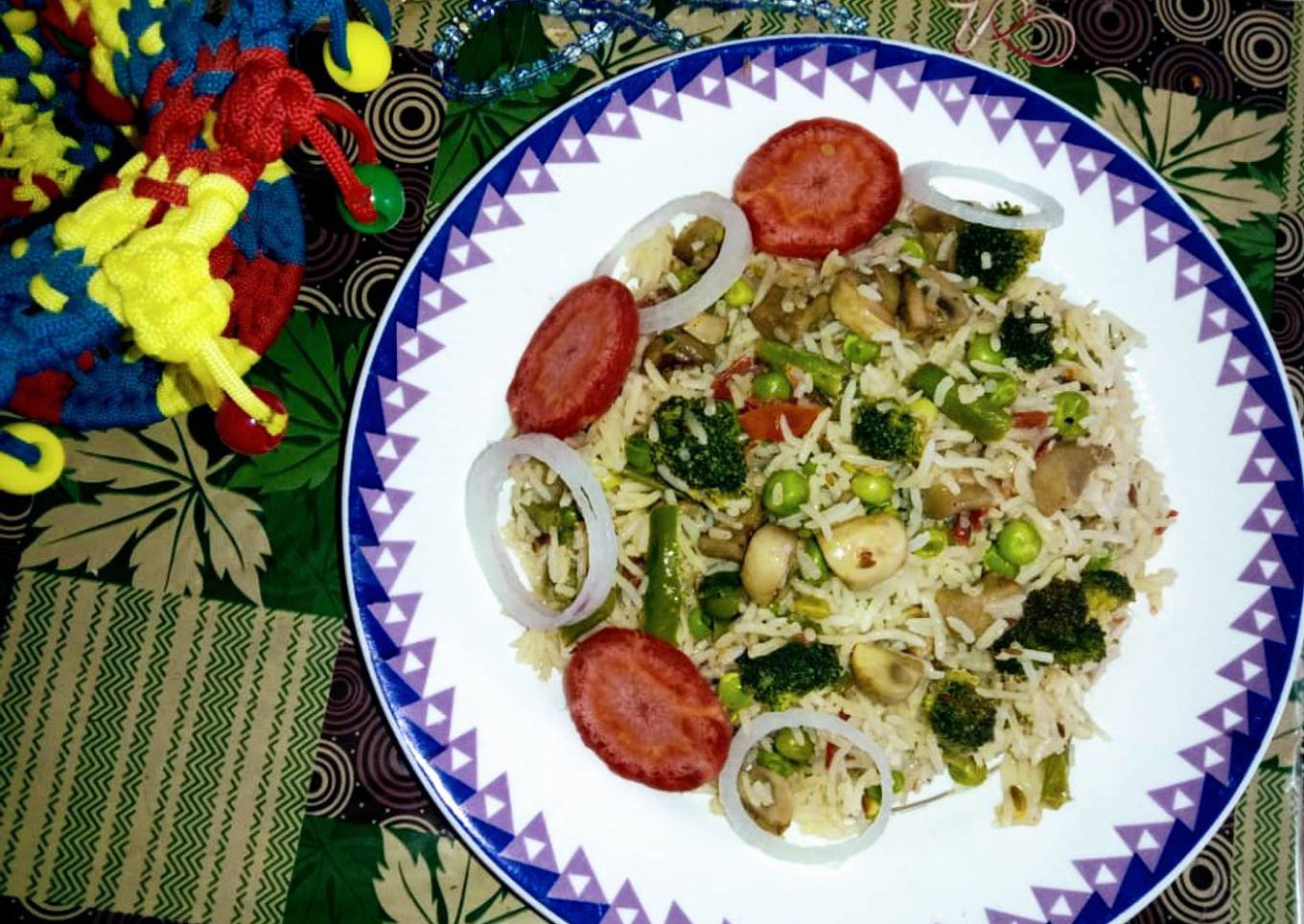 Matar Mushroom pulao
