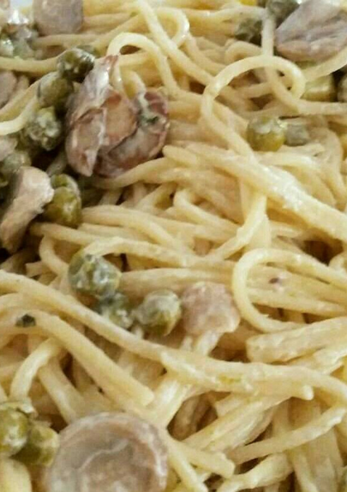 Una foto de Spaguetti con champiñones