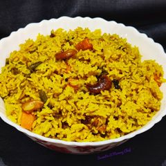 Maharashtrian style masala bhaat A picture of Maharashtrian style masala bhaat.