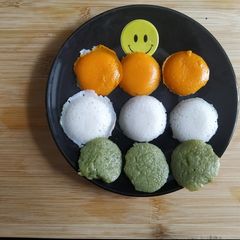 A picture of Healthy Colourful Mini Idlis.