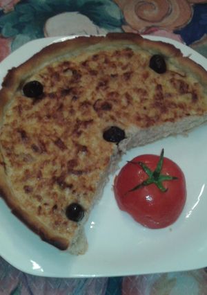 Una foto de Quiche de atún y puerros