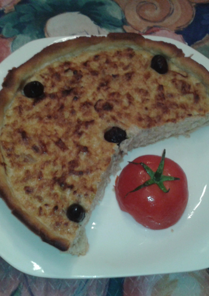 Una foto de Quiche de atún y puerros