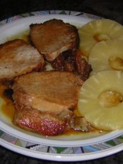 Una foto de Lomo de cerdo a la piña y coñac