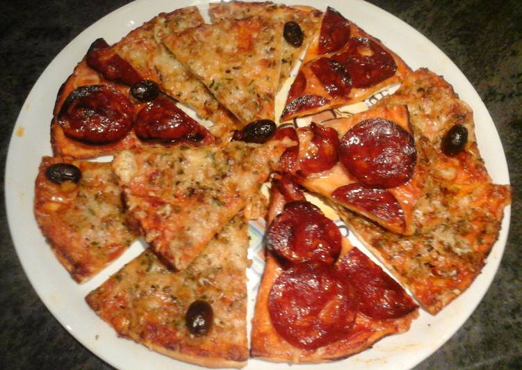 Pizza de atún- Pizza de chorizo