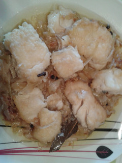 Una foto de Bacalao encebollado